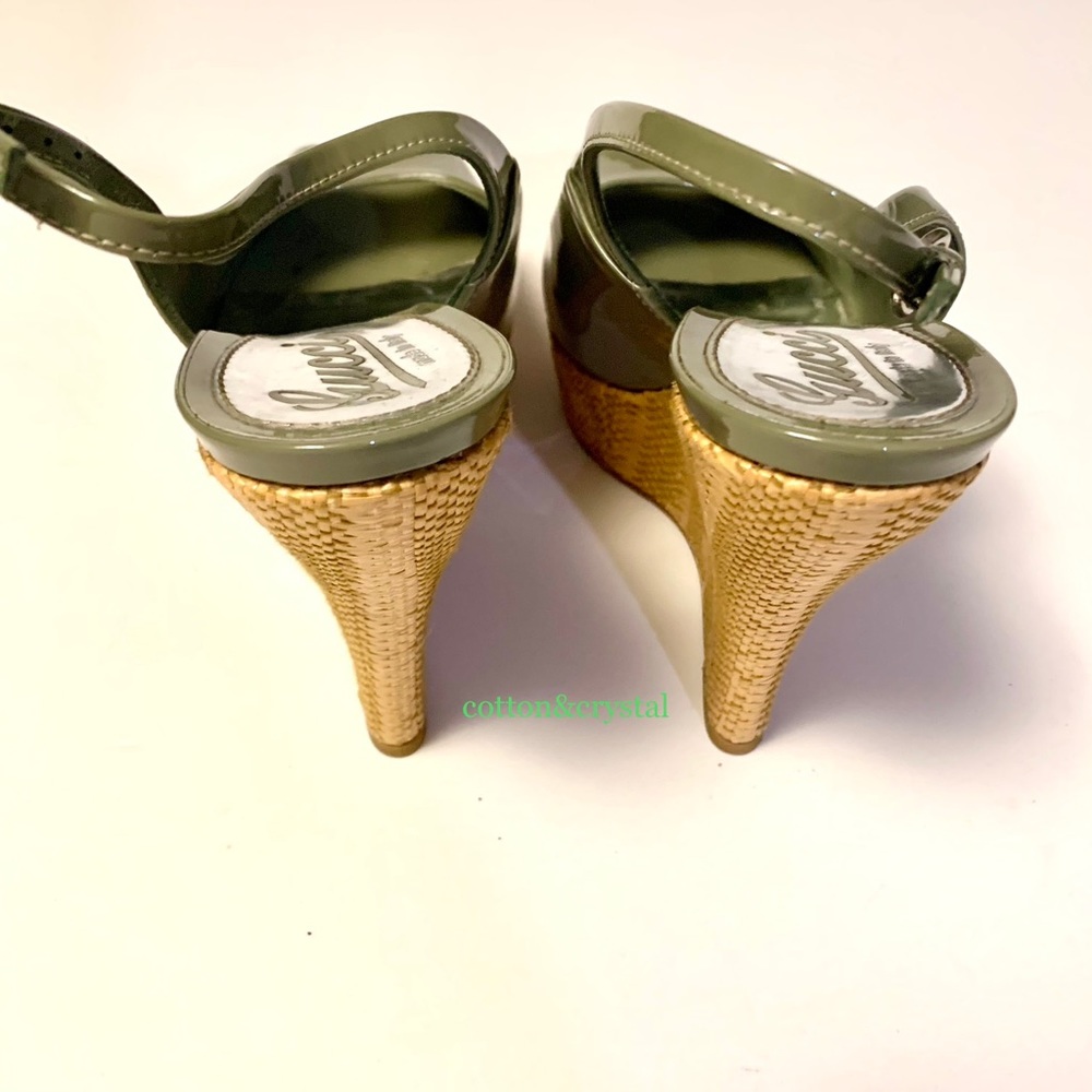 Gucci Wedges Vitello Vernice Sandali - Picture 8 of 10